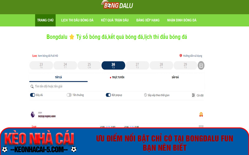 Bongdalu Fun - Trang Xem Kết Quả, Tỷ Lệ Kèo Bong Da Lu .Fun 6 Ưu điểm nổi bật chỉ có tại Bongdalu Fun bạn nên biết